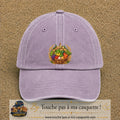 Casquette Violet délavé motif Panier de récolte logo 7 cm