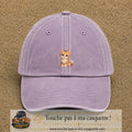 Image principale produit83moyenVI - casquette Violet délavé avec visuel Chaton roux 5 cm