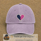 Image principale produit116grosVI - casquette Violet délavé avec visuel Cœur bicolore 7 cm