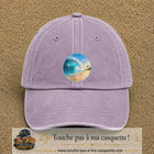 Image principale produit175grosVI - casquette Violet délavé avec visuel Vague plage 7 cm