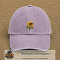 Image principale produit75moyenVI - casquette Violet délavé avec visuel Tournesol abeille 5 cm