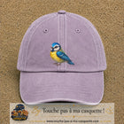 Image principale produit63grosVI - casquette Violet délavé avec visuel Mésange 7 cm