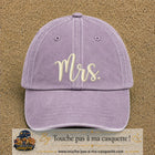 Image principale produit113grosVI - casquette Violet délavé avec visuel Mrs blanc 7 cm