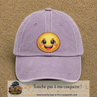 Image principale produit9grosVI - casquette Violet délavé avec visuel Emoji souriant 7 cm