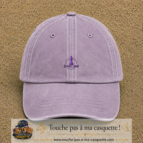 Image principale produit134petitVI - casquette Violet délavé avec visuel Échec mat couronne 3 cm