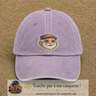 Image principale produit76grosVI - casquette Violet délavé avec visuel Papy casquette lunettes 7 cm