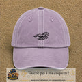Image principale produit127petitVI - casquette Violet délavé avec visuel Cheval au galop 3 cm