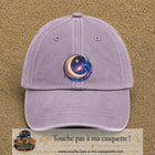 Image principale produit58grosVI - casquette Violet délavé avec visuel Galaxie lune 7 cm