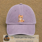 Image principale produit83grosVI - casquette Violet délavé avec visuel Chaton roux 7 cm