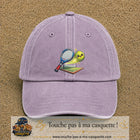 Image principale produit81grosVI - casquette Violet délavé avec visuel Tennis court raquette 7 cm