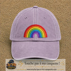Image principale produit24grosVI - casquette Violet délavé avec visuel Arc-en-ciel 7 cm