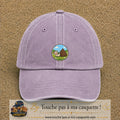 Image principale produit161moyenVI - casquette Violet délavé avec visuel Vache humour crotte 5 cm