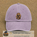 Image principale produit172grosVI - casquette Violet délavé avec visuel Ours géométrique 7 cm