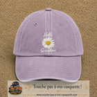 Image principale produit29grosVI - casquette Violet délavé avec visuel Hello sunshine marguerite blanc 7 cm