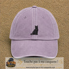 Image principale produit176moyenVI - casquette Violet délavé avec visuel Chat noir polygonal 5 cm