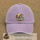 Casquette Violet délavé 100% coton avec motif Surfing Wolf 7 cm - image principale