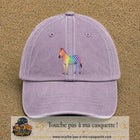 Casquette Violet délavé 100% coton avec motif Zèbre arc-en-ciel 7 cm - image principale