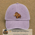 Casquette Violet délavé 100% coton avec motif Mammouth cartoon 7 cm - image principale