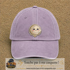 Casquette Violet délavé motif Lune kawaii 7 cm - vue principale
