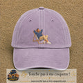 Casquette Violet délavé 100% coton avec motif Pause soleil transat 7 cm - image principale