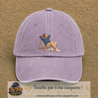 Casquette Violet délavé 100% coton avec motif Pause soleil transat 7 cm - image principale