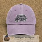 Casquette Violet délavé motif Message Always Happy 7 cm - vue principale