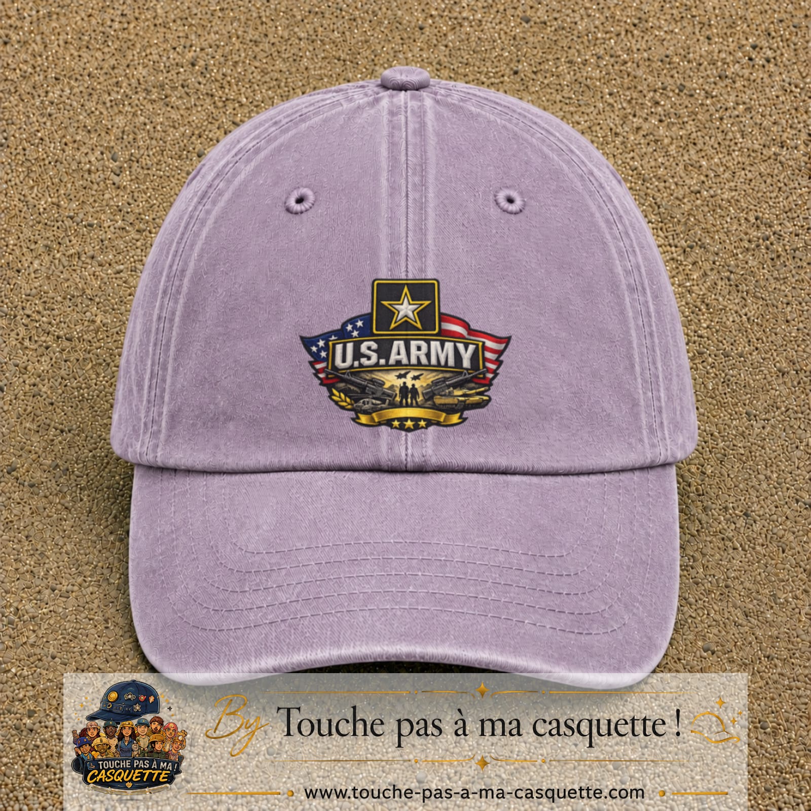 Casquette Violet délavé motif Emblème U.S. Army 7 cm - vue principale