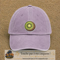 Casquette Violet délavé motif Kiwi frais 7 cm - vue principale