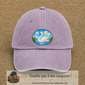 Casquette baseball Violet délavé 100% coton avec visuel Cygne sur lac 7 cm - image produit principale
