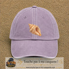 Casquette baseball Violet délavé 100% coton avec visuel Coquillage marin 7 cm - image produit principale