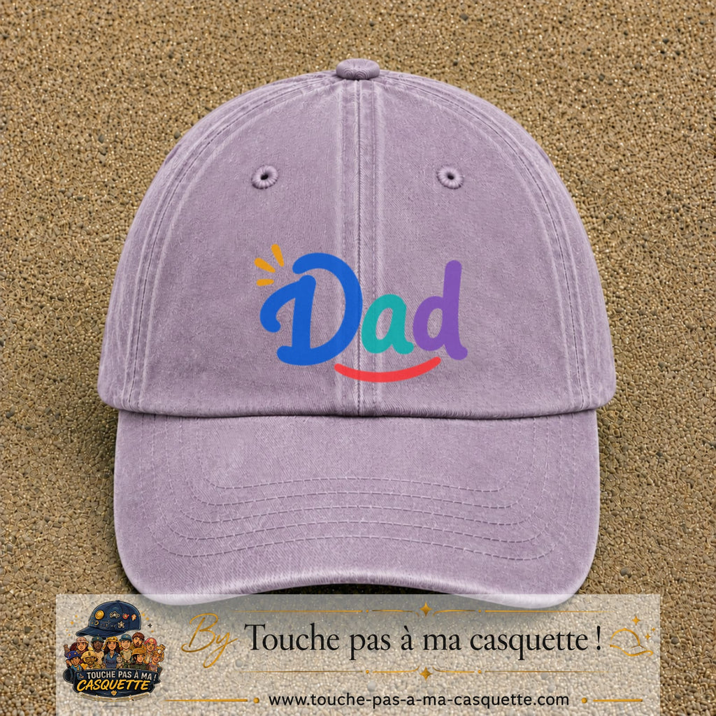 Casquette baseball Violet délavé 100% coton avec visuel Dad coloré 7 cm - image produit principale