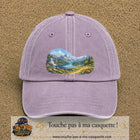 Casquette baseball Violet délavé 100% coton avec motif Paysage montagne lac 7 cm - image principale