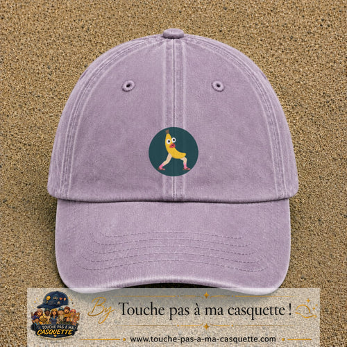 Casquette baseball Violet délavé 100% coton avec visuel Banane drôle 5 cm - image produit principale