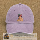 Casquette Violet délavé 100% coton avec motif Portrait homme casquettes 7 cm - image principale