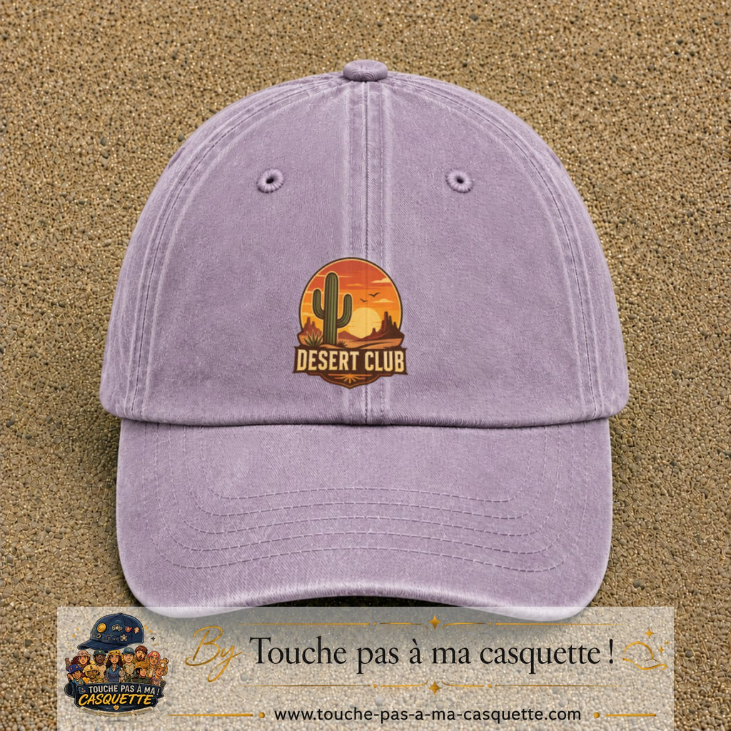 Casquette Violet délavé 100% coton avec motif Desert Club cactus 7 cm - image principale