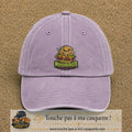 Casquette baseball Violet délavé 100% coton avec visuel Moistburger dégueu mais fier 7 cm - image produit principale