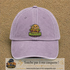 Casquette baseball Violet délavé 100% coton avec visuel Moistburger dégueu mais fier 7 cm - image produit principale
