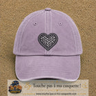 Casquette Violet délavé motif Cœur dentelle safari 7 cm - vue principale