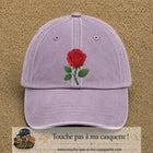 Casquette baseball Violet délavé 100% coton avec motif Fleur de rose 7 cm - image principale