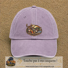 Casquette Violet délavé motif Scène de chasse 7 cm - vue principale