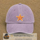 Casquette baseball Violet délavé 100% coton avec visuel Étoile de mer 7 cm - image produit principale