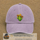 Casquette baseball Violet délavé 100% coton avec visuel Cactus sombrero 7 cm - image produit principale