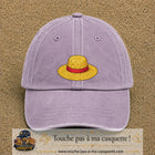 Casquette baseball Violet délavé 100% coton avec motif Chapeau de paille 5 cm - image principale