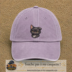 Casquette Violet délavé motif Tête de chaton 7 cm - vue principale