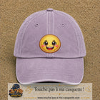 Casquette Violet délavé motif Smiley joyeux 7 cm - vue principale