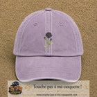 Casquette Violet délavé motif Rose gothique 7 cm - vue principale