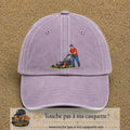 Casquette baseball Violet délavé 100% coton avec motif Jardinier avec tondeuse 7 cm - image principale