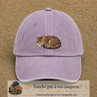 Casquette baseball Violet délavé 100% coton avec motif Chat endormi 5 cm - image principale