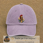Casquette Violet délavé 100% coton avec motif Casque spartiate sur colonne 7 cm - image principale