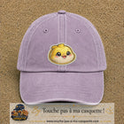 Casquette Violet délavé motif Poussin joyeux 7 cm - vue principale